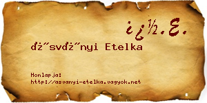 Ásványi Etelka névjegykártya