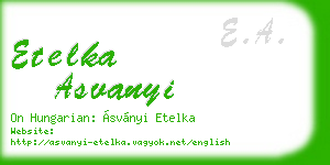etelka asvanyi business card
